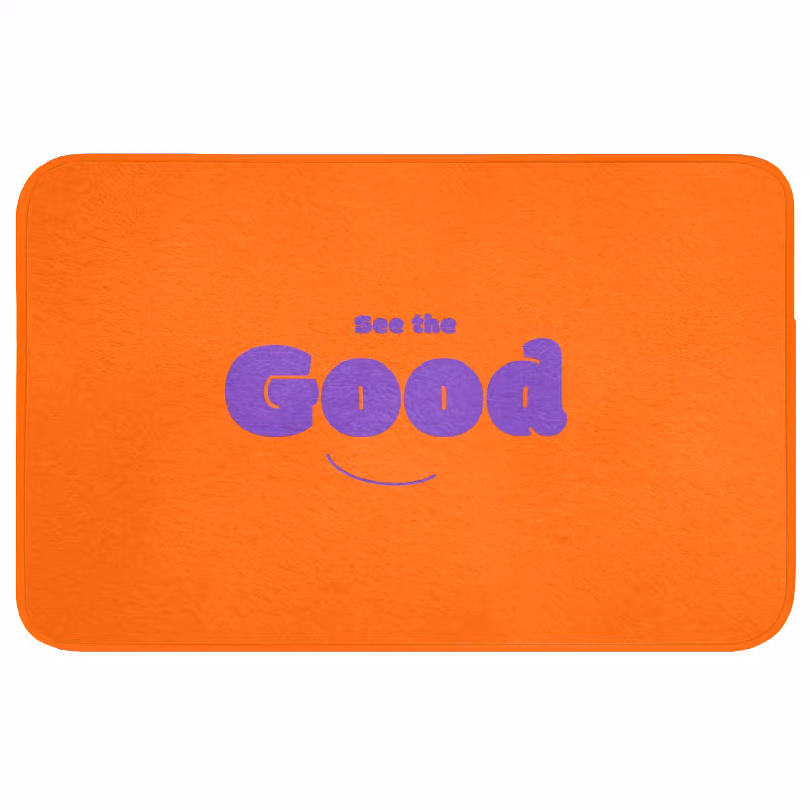 Badmat - See the good - Paars - Oranje - Smiley — 1