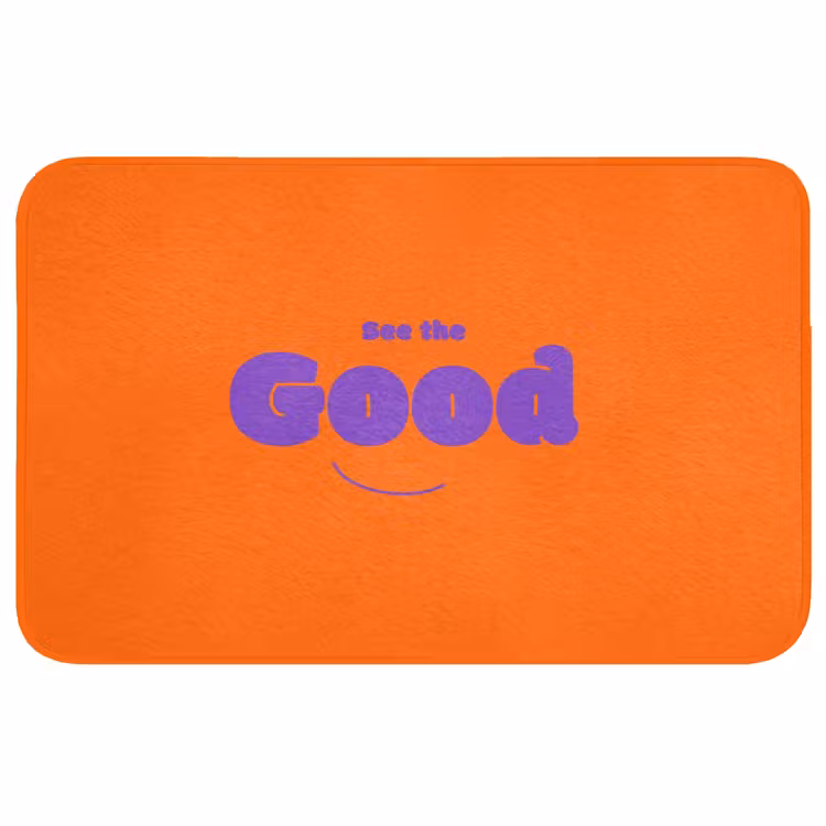 Badmat - See the good - Paars - Oranje - Smiley — 1