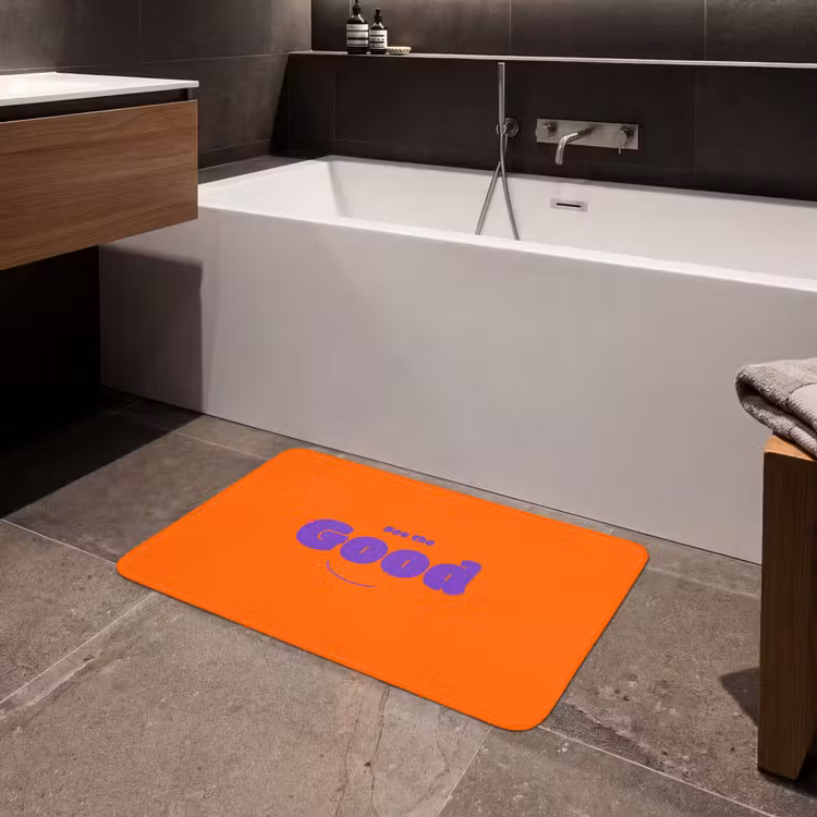 Badmat - See the good - Paars - Oranje - Smiley — 4