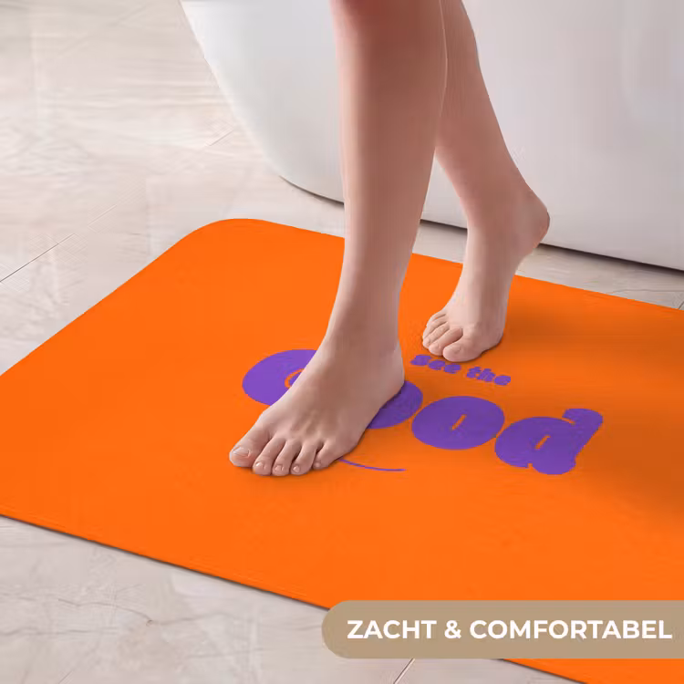 Badmat - See the good - Paars - Oranje - Smiley — 5
