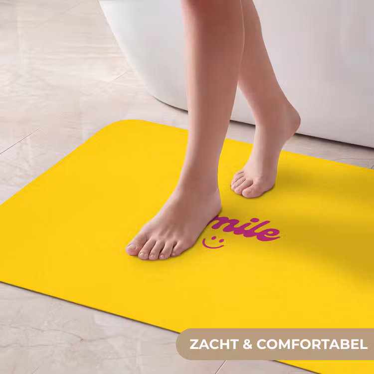 Badmat - Smile - Geel - Roze — 5