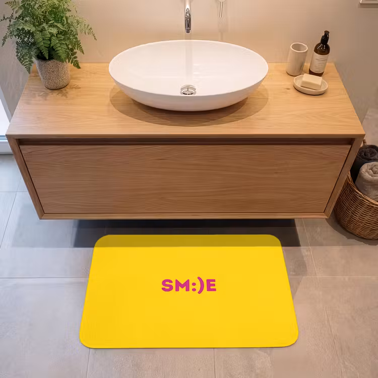 Badmat - Smile - Roze - Geel — 2