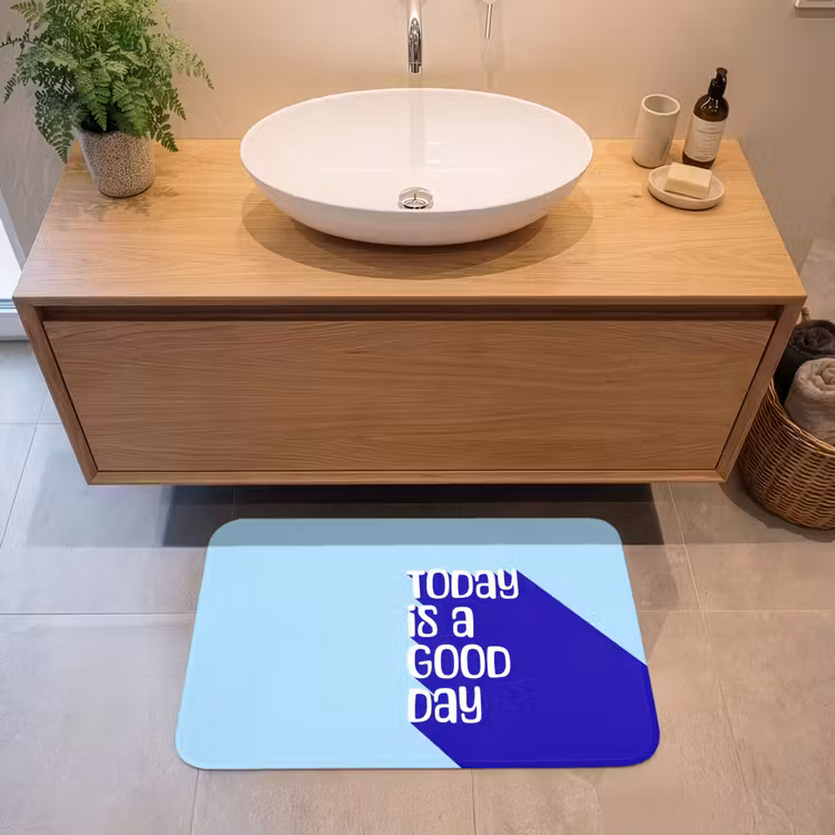 Badmat - Today is a good day - Blauw - Schaduw — 2