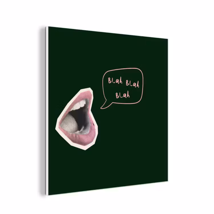 Forex - Illustratie - Mond - Donkergroen - Tekstwolkje — 1