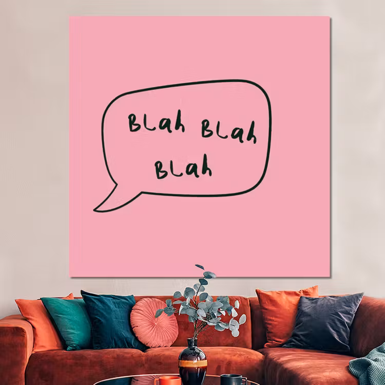 Forex - Tekstwolkje - BLAH BLAH BLAH - Roze — 3
