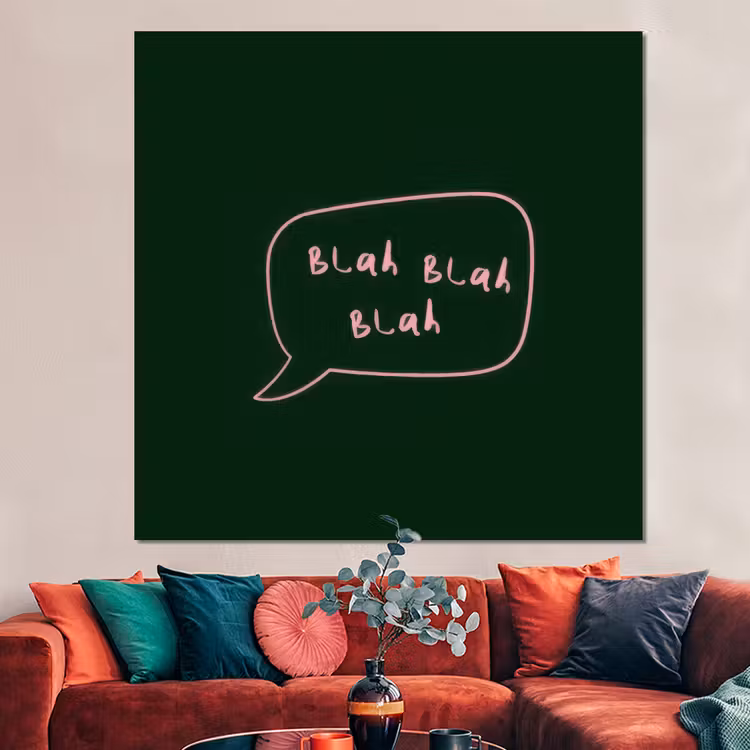 Forex - Tekstwolkje - Donkergroen - BLAH BLAH BLAH — 3