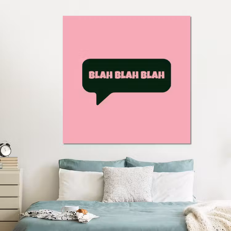 Forex - Roze - Tekstwolk - Groen - BLAH BLAH BLAH — 2