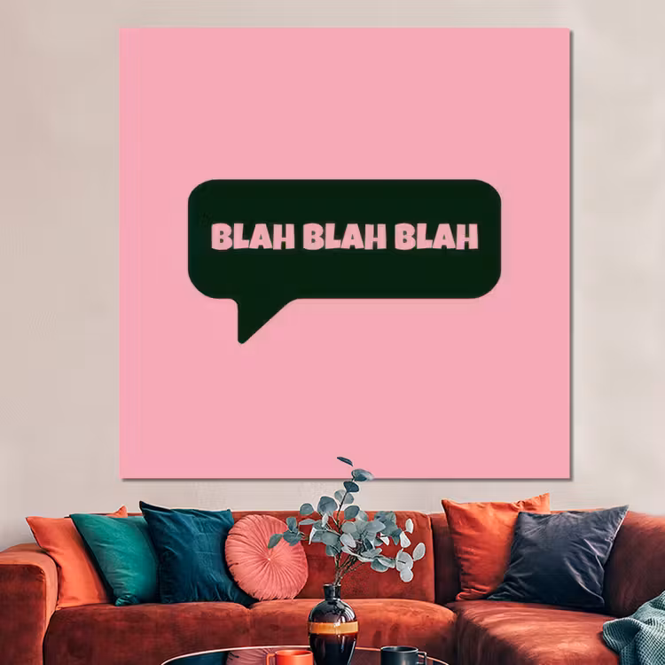 Forex - Roze - Tekstwolk - Groen - BLAH BLAH BLAH — 3