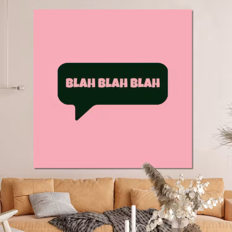 Forex - Roze - Tekstwolk - Groen - BLAH BLAH BLAH — 4