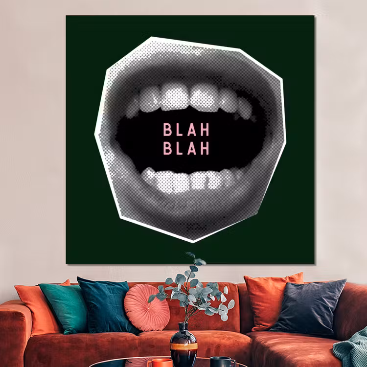Forex - Mond - Groen - Illustratie - BLAH BLAH — 3