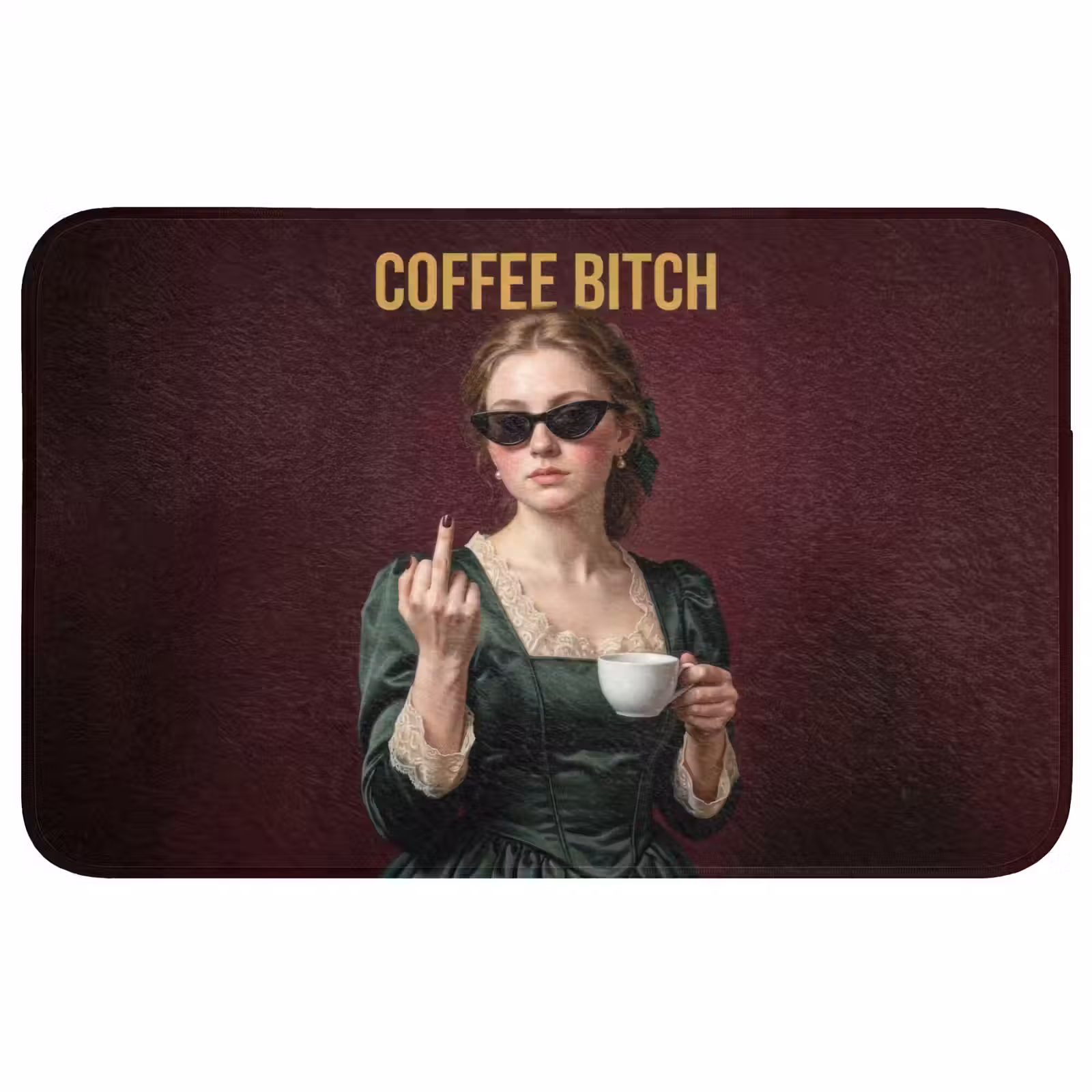 Badmat - Koffie - Vrouw - Middelvinger — 1