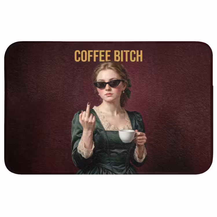 Badmat - Koffie - Vrouw - Middelvinger — 1