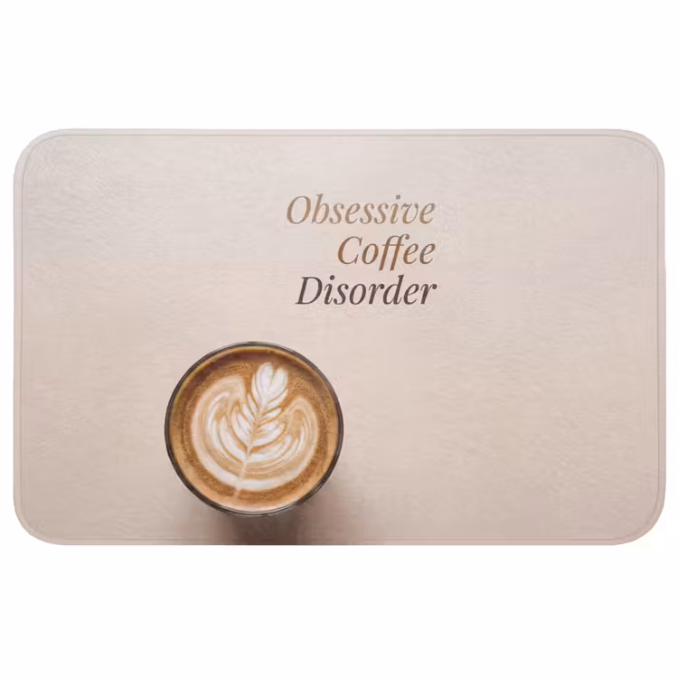 Badmat - Koffie - Obessive Coffee Disorder - Beige — 1