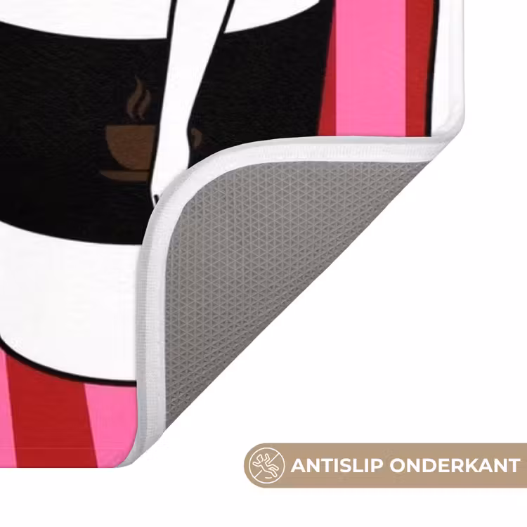 Badmat - Roze - Strepen - Koffie - Maandag — 3