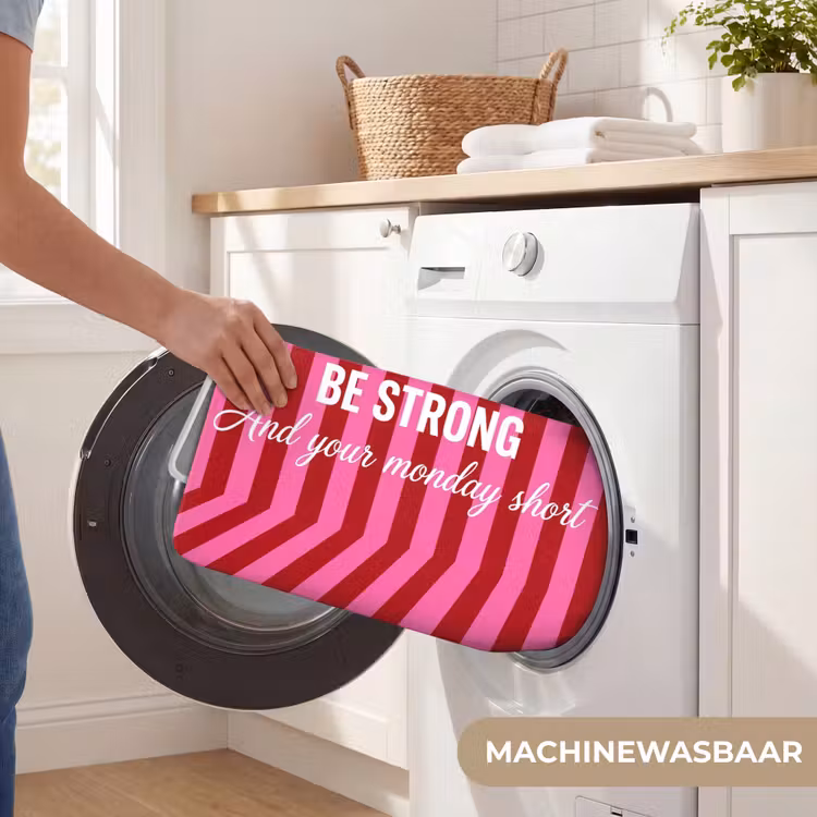Badmat - Roze - Strepen - Koffie - Maandag — 7