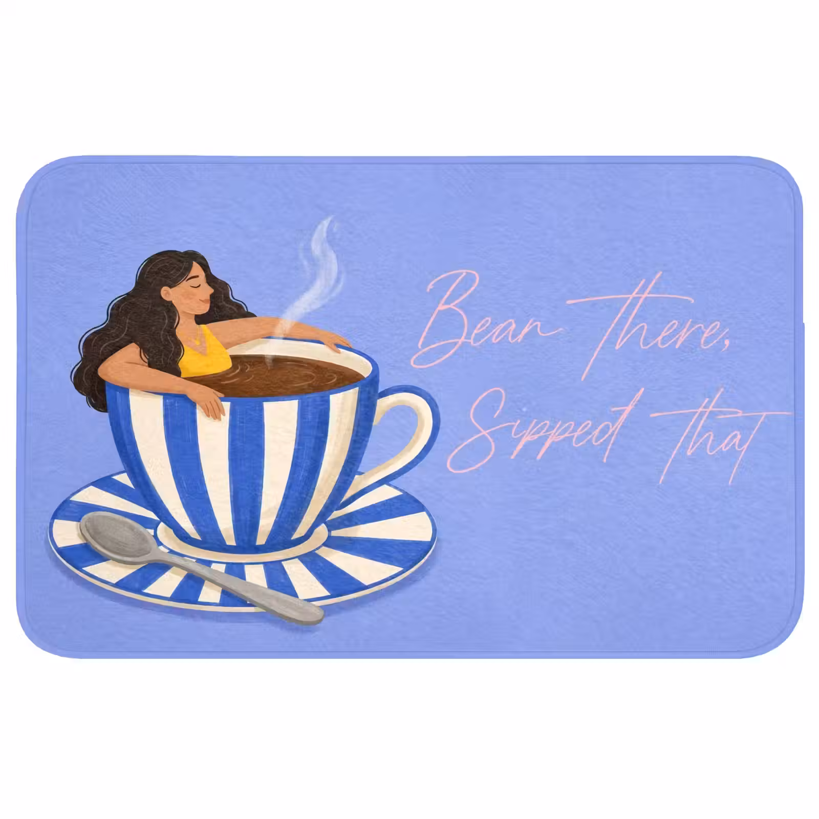 Badmat - Mok - Koffie - Vrouw - Paars — 1