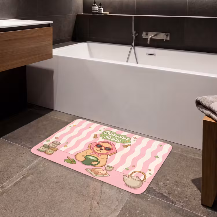 Badmat - Matcha - Hond - Roze - Groen — 4