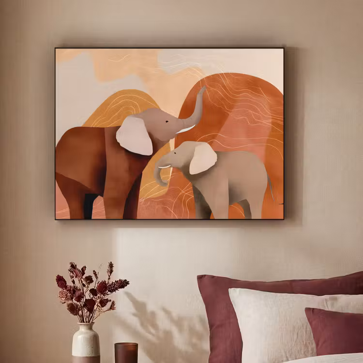 Art Frame - Olifanten - Oranje - Abstract — 3
