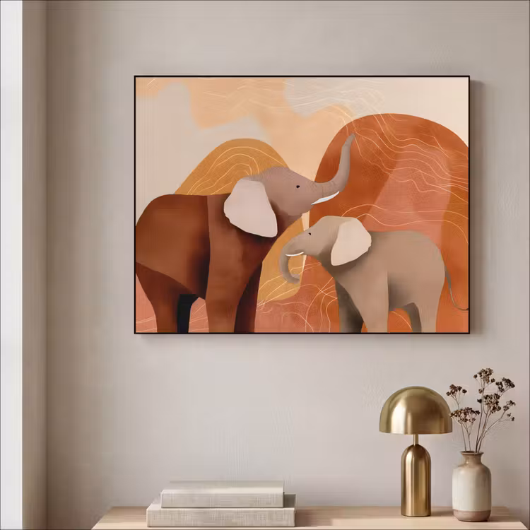 Art Frame - Olifanten - Oranje - Abstract — 5