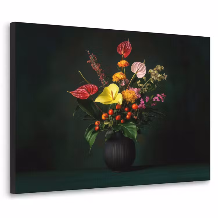 Art Frame - Bloemen - Vaas - Zwart — 1