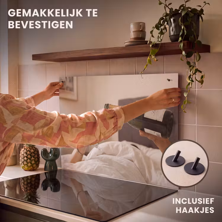 Inductie beschermer en spatscherm (2in1) - Champagne - Bed - Bubbels — 7