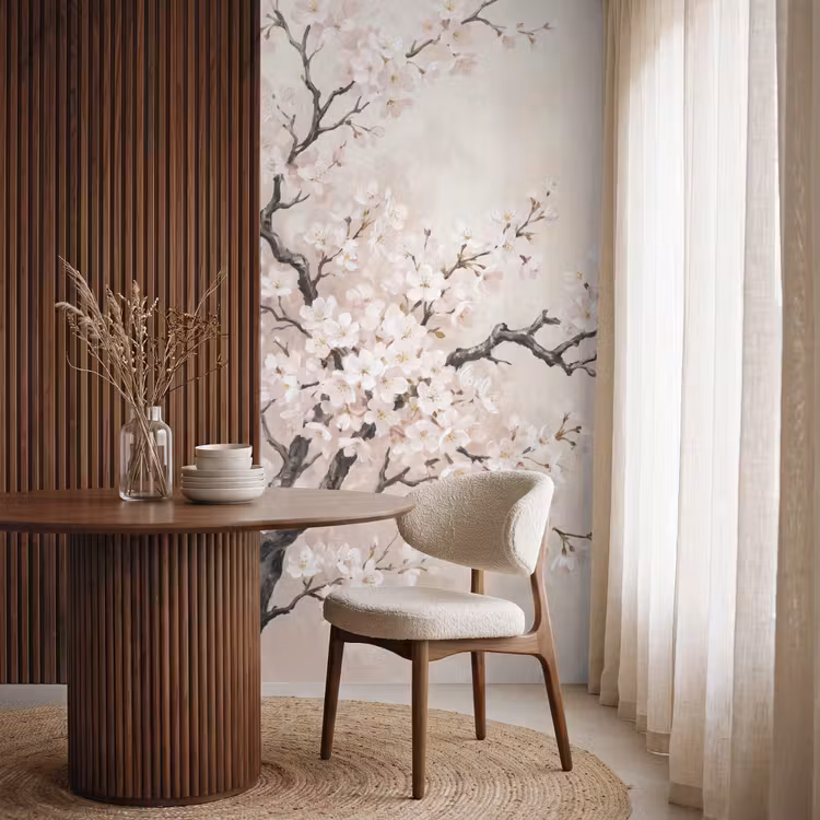 Behang - Bloesem - Illustratie - Taupe — 4