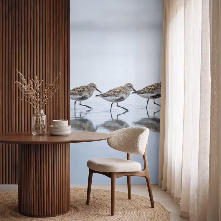 Behang - Vogels - Water - Grijs — 4