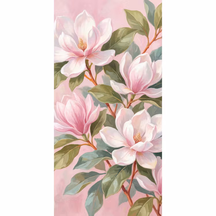 Behang - Magnolia's - Patroon - Roze — 2