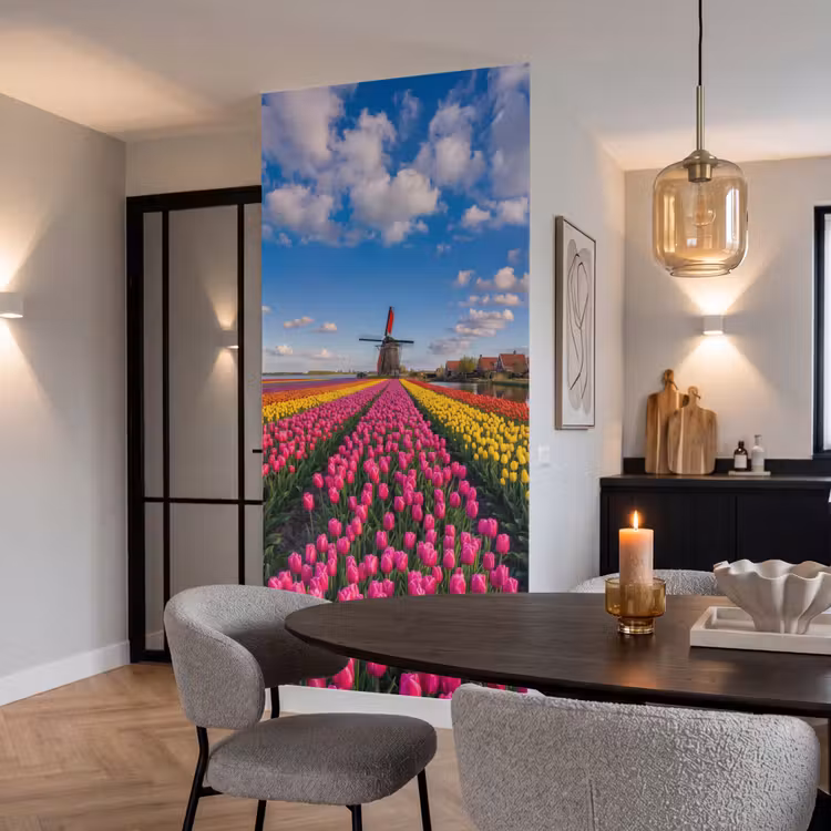 Behang - Tulpen - Holland - Molen - Kleurrijk — 5