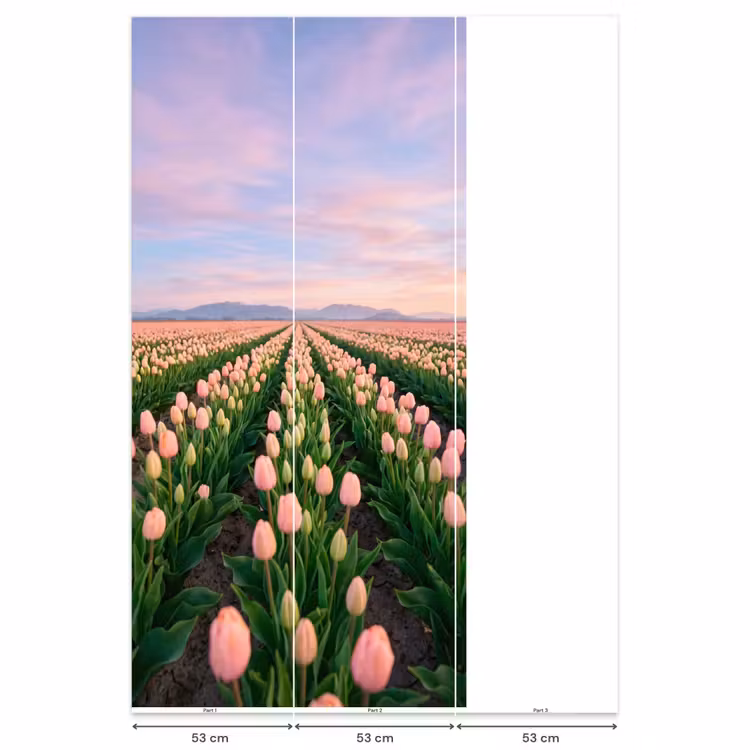 Behang - Tulpen - Landschap - Roze — 6