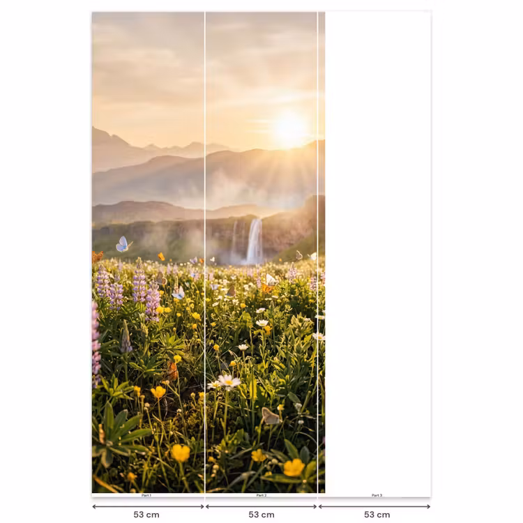 Behang - Vlinders - Waterval - Bloemenveld — 6
