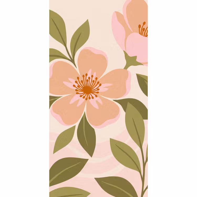 Behang - Grafisch - Bloemen - Roze — 2