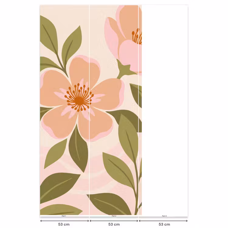 Behang - Grafisch - Bloemen - Roze — 6