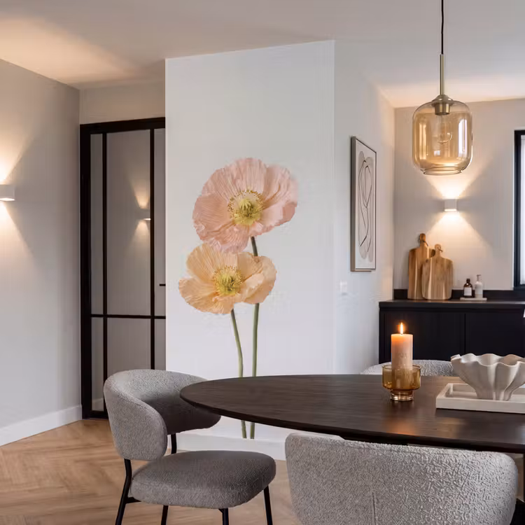 Behang - Papavers - Botanisch - Roze — 5