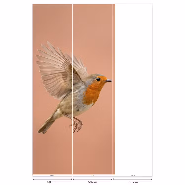 Behang - Roodborst - Natuur - Roze — 6