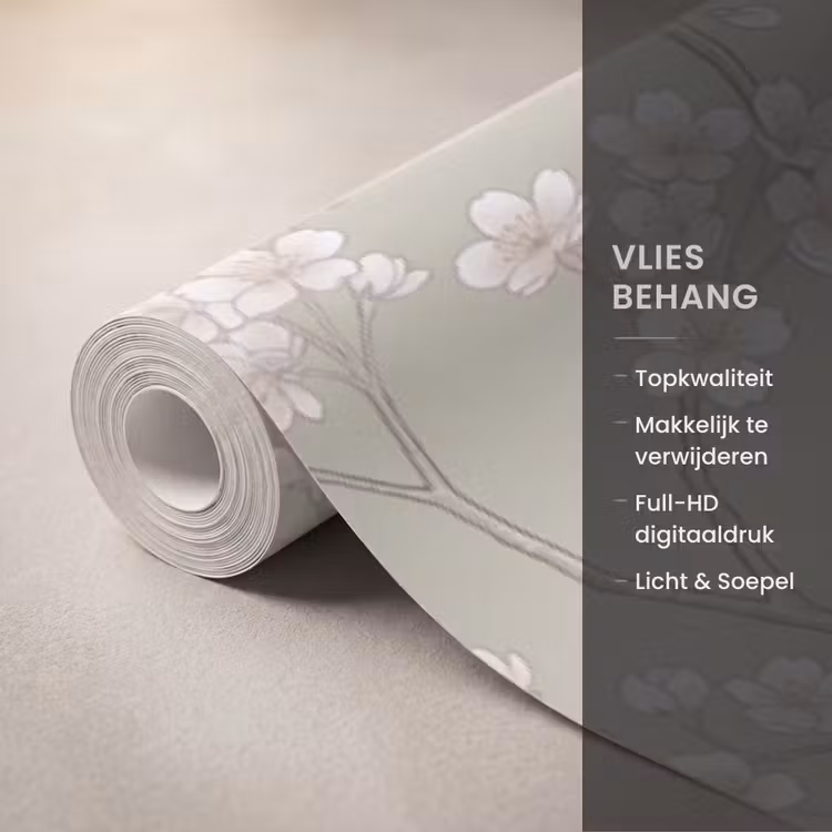 Behang - Sereen - Bloesem - Wit — 3