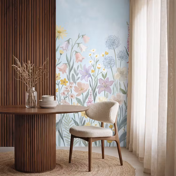 Behang - Weidebloemen - Illustratie - Kleurrijk — 4