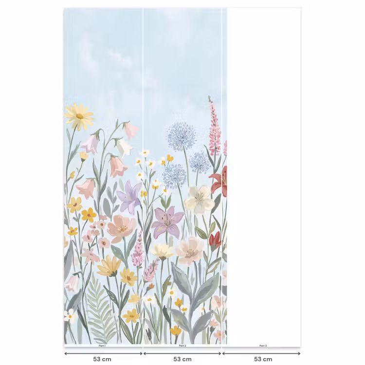 Behang - Weidebloemen - Illustratie - Kleurrijk — 6