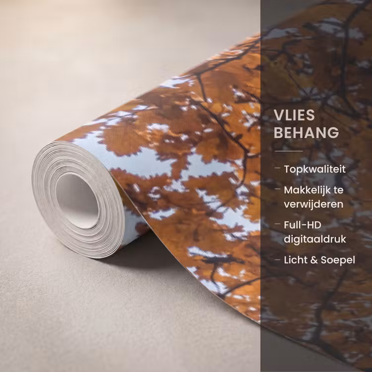 Behang - Boom - Bladerdak - Herfst - Oranje - Sfeervol — 3