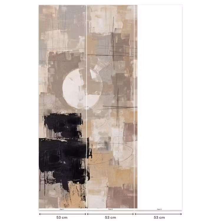 Behang - Abstract - Cirkel - Modern - Beige - Zwart - Minimalistisch — 6