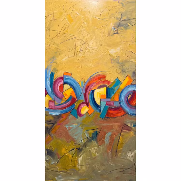 Behang - Abstract - Cirkels - Schilderij - Kleurrijk - Dynamisch — 2