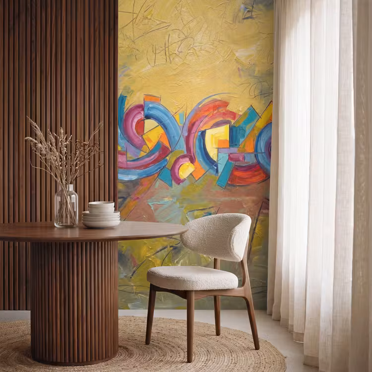 Behang - Abstract - Cirkels - Schilderij - Kleurrijk - Dynamisch — 4