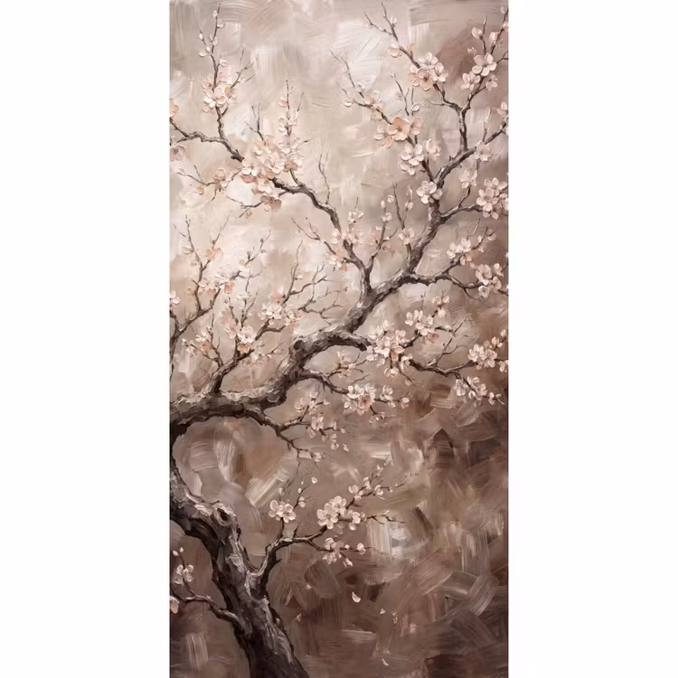 Behang - Bloesem - Takken - Schilderij - Beige - Serene — 2