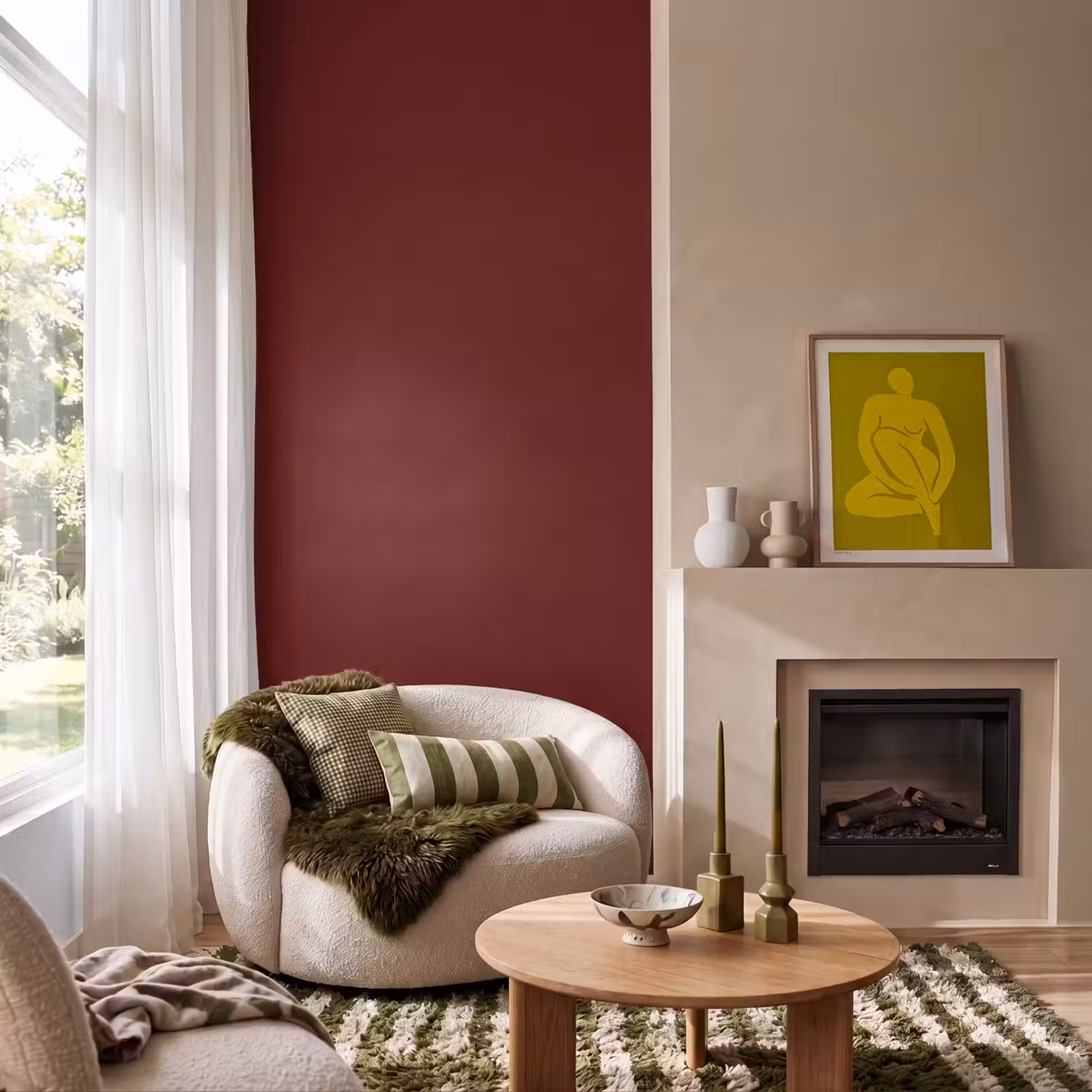 Behang - Burnt - Mahogany - Rood — 1