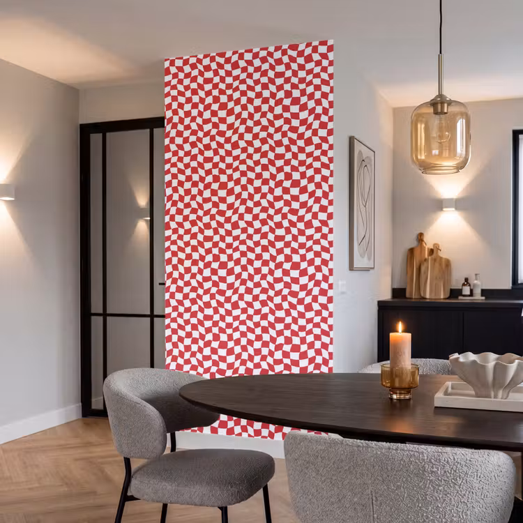 Behang - Golvend - Patroon - Rood — 5