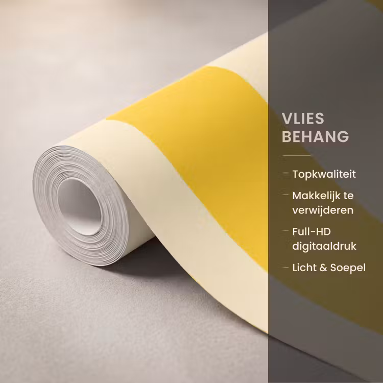 Behang - Strepen - Klassiek - Geel β 3