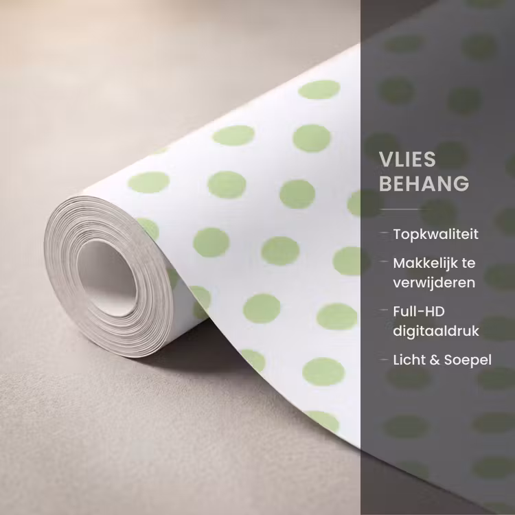 Behang - Dots - Klassiek - Groen — 3