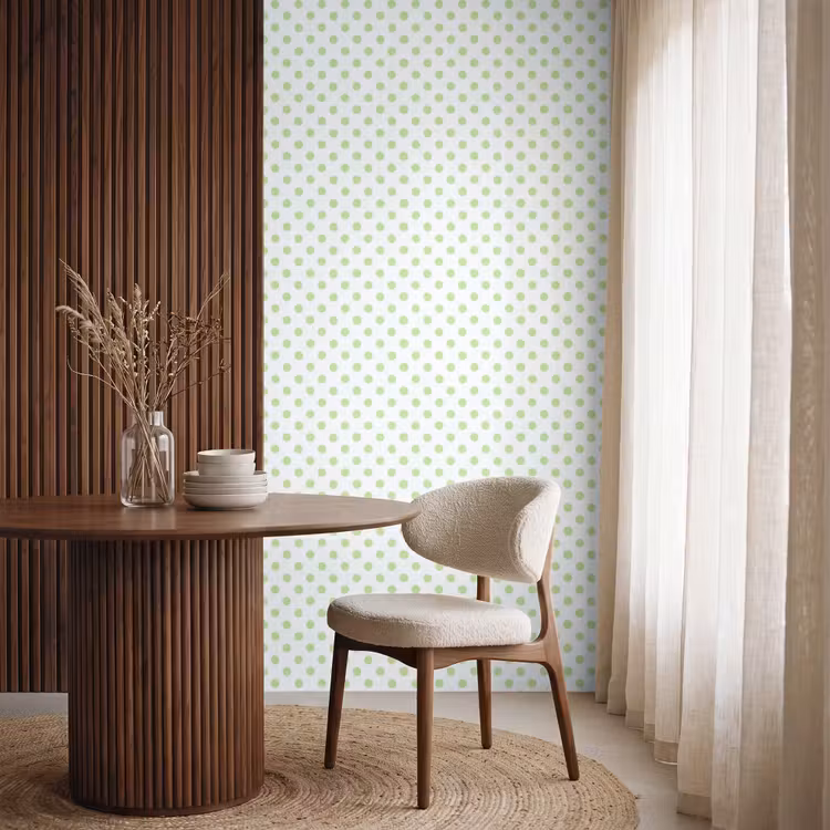 Behang - Dots - Klassiek - Groen — 4