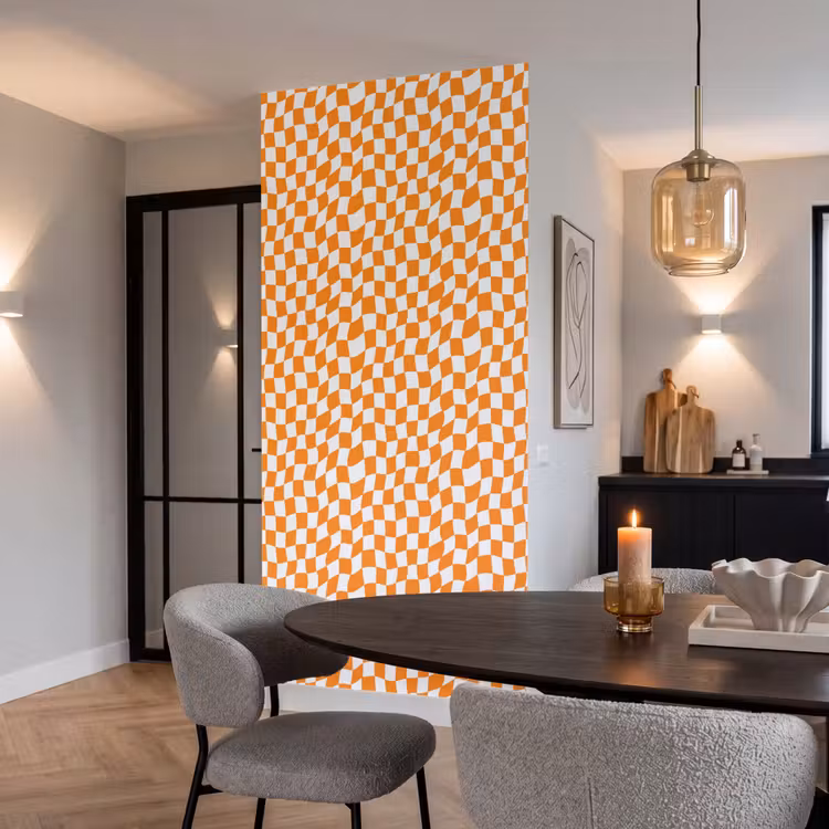 Behang - Golvend - Patroon - Oranje — 5