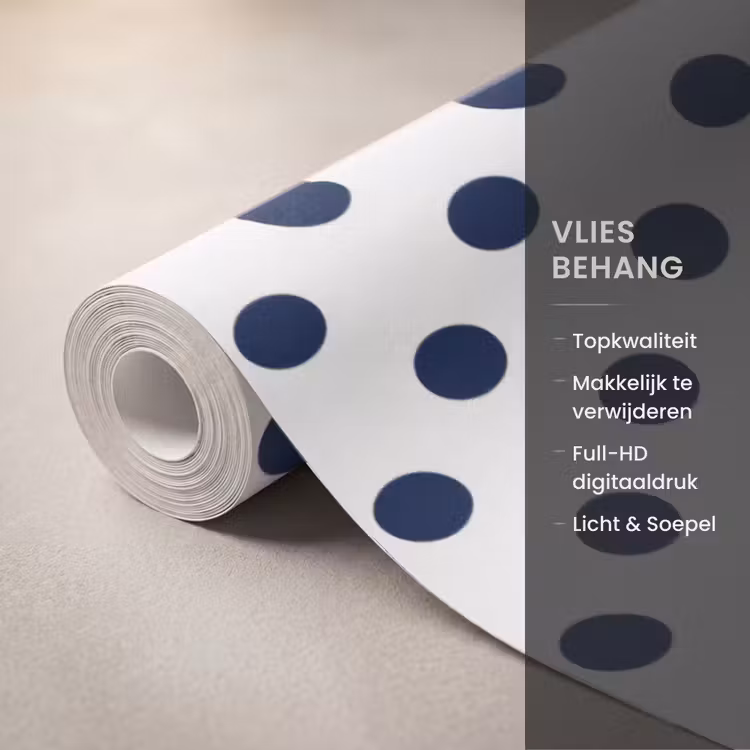 Behang - Klassiek - Stippen - Blauw — 3